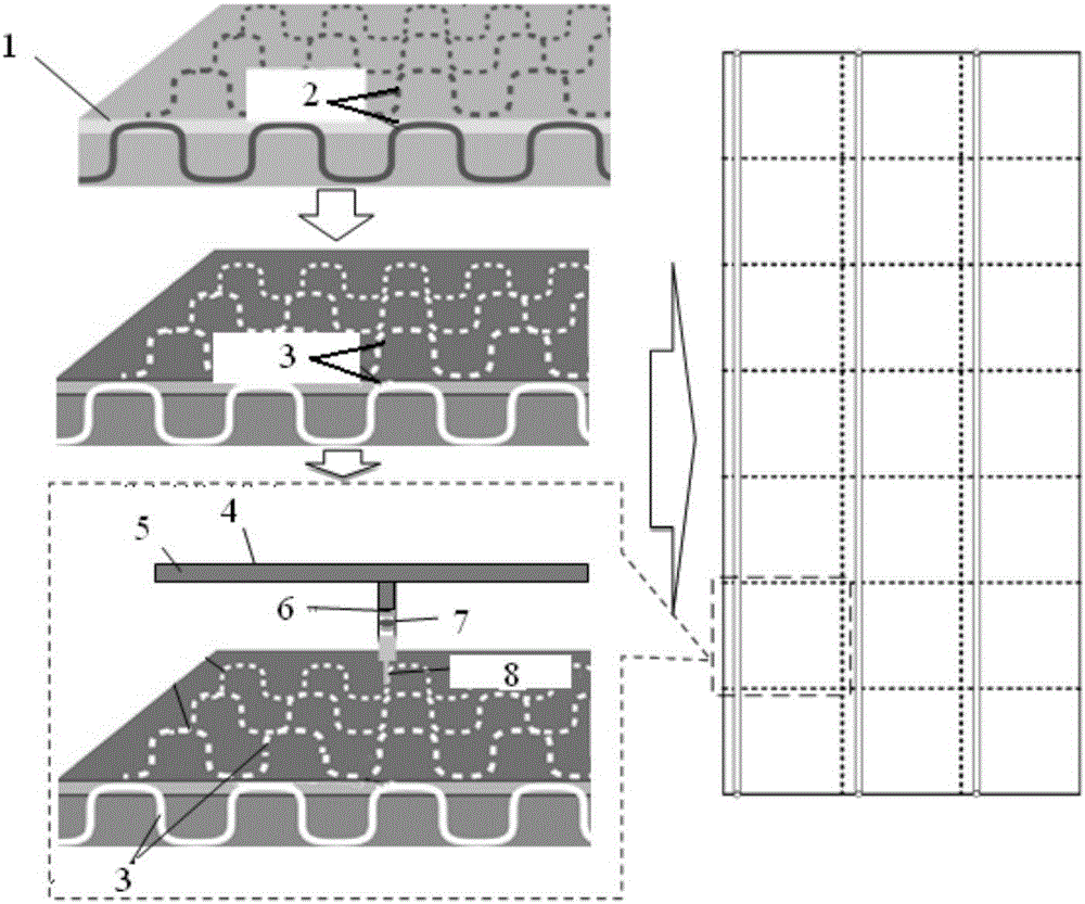 Self-induction repairing resin matrix composite structure and preparing repairing method