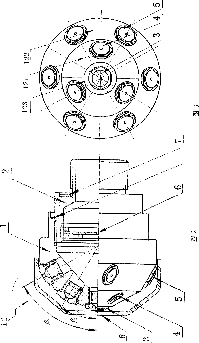 High-pressure extinguishing nozzle with fine spraying for submarine and ship habitation cabin