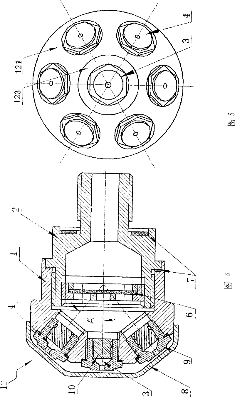 High-pressure extinguishing nozzle with fine spraying for submarine and ship habitation cabin