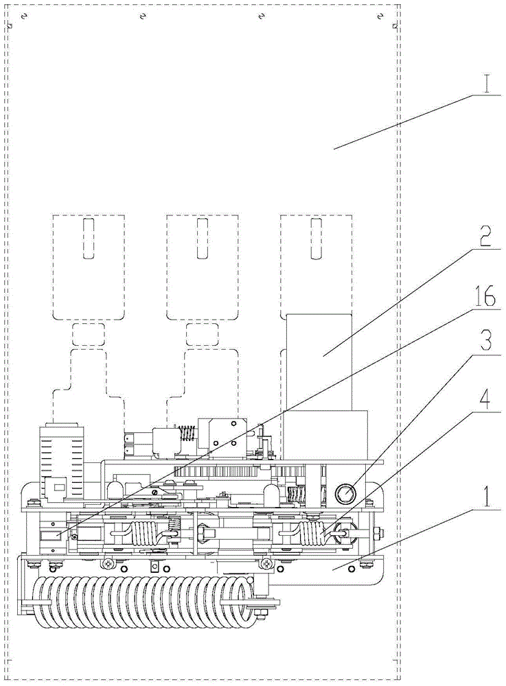 Circuit breaker mechanism for solid insulated ring main unit