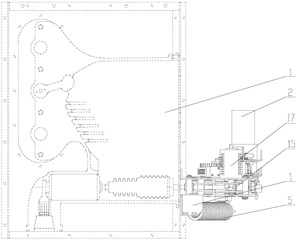 Circuit breaker mechanism for solid insulated ring main unit