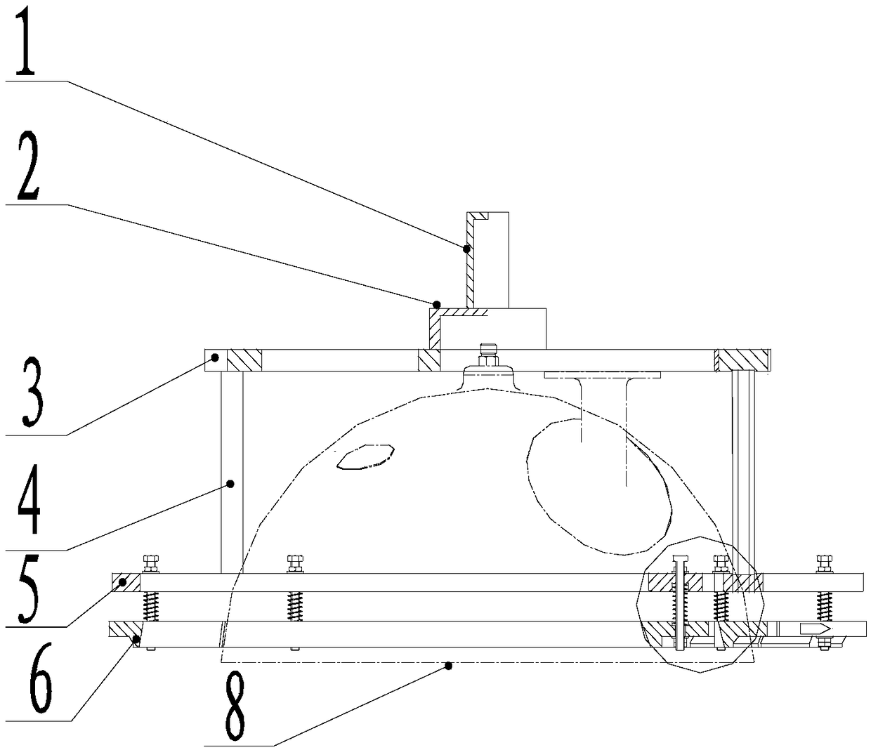 Circular seam assembly and welding device for bearing type spherical storage tank