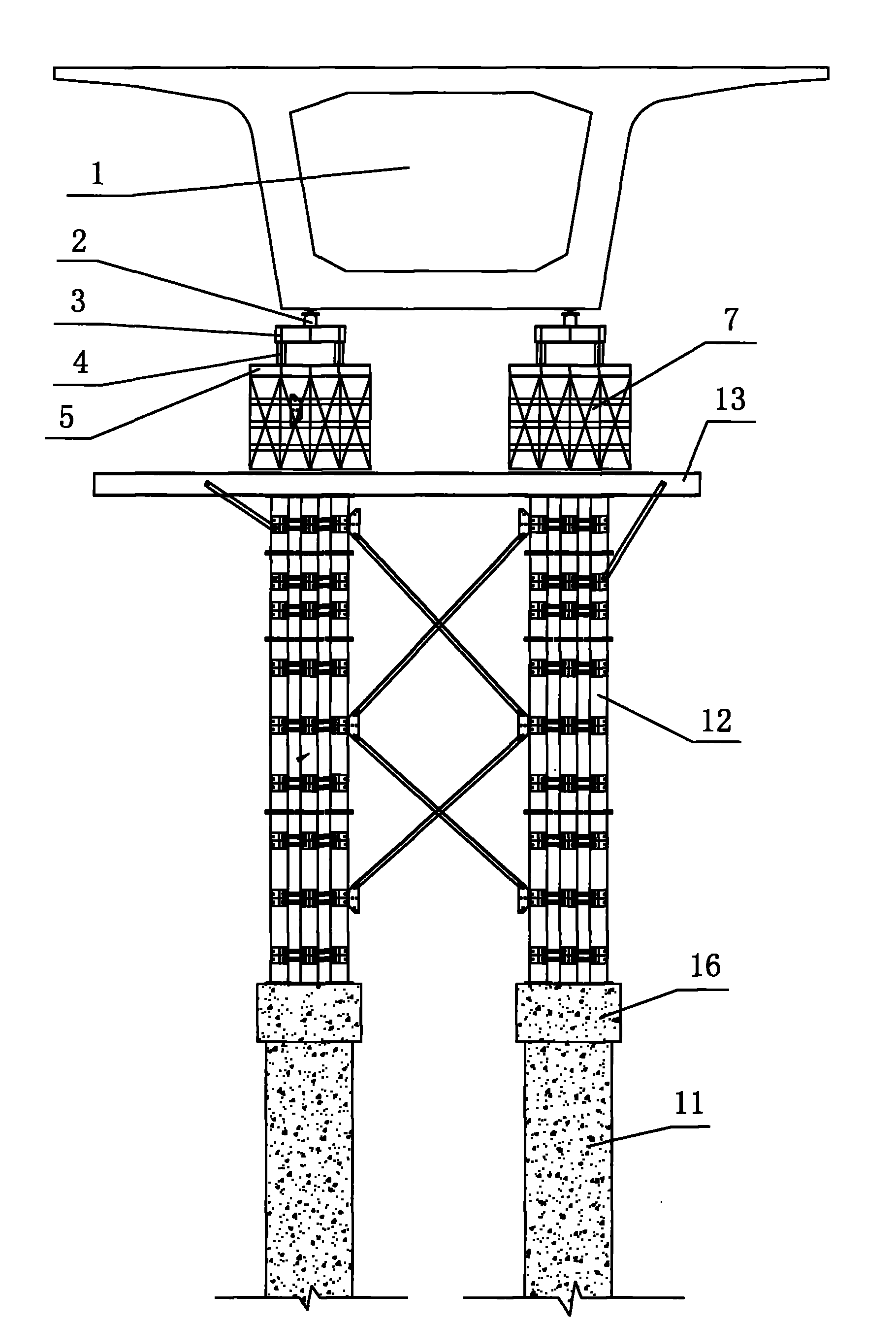 Segment-assembling simply supported box girder movable falsework construction method