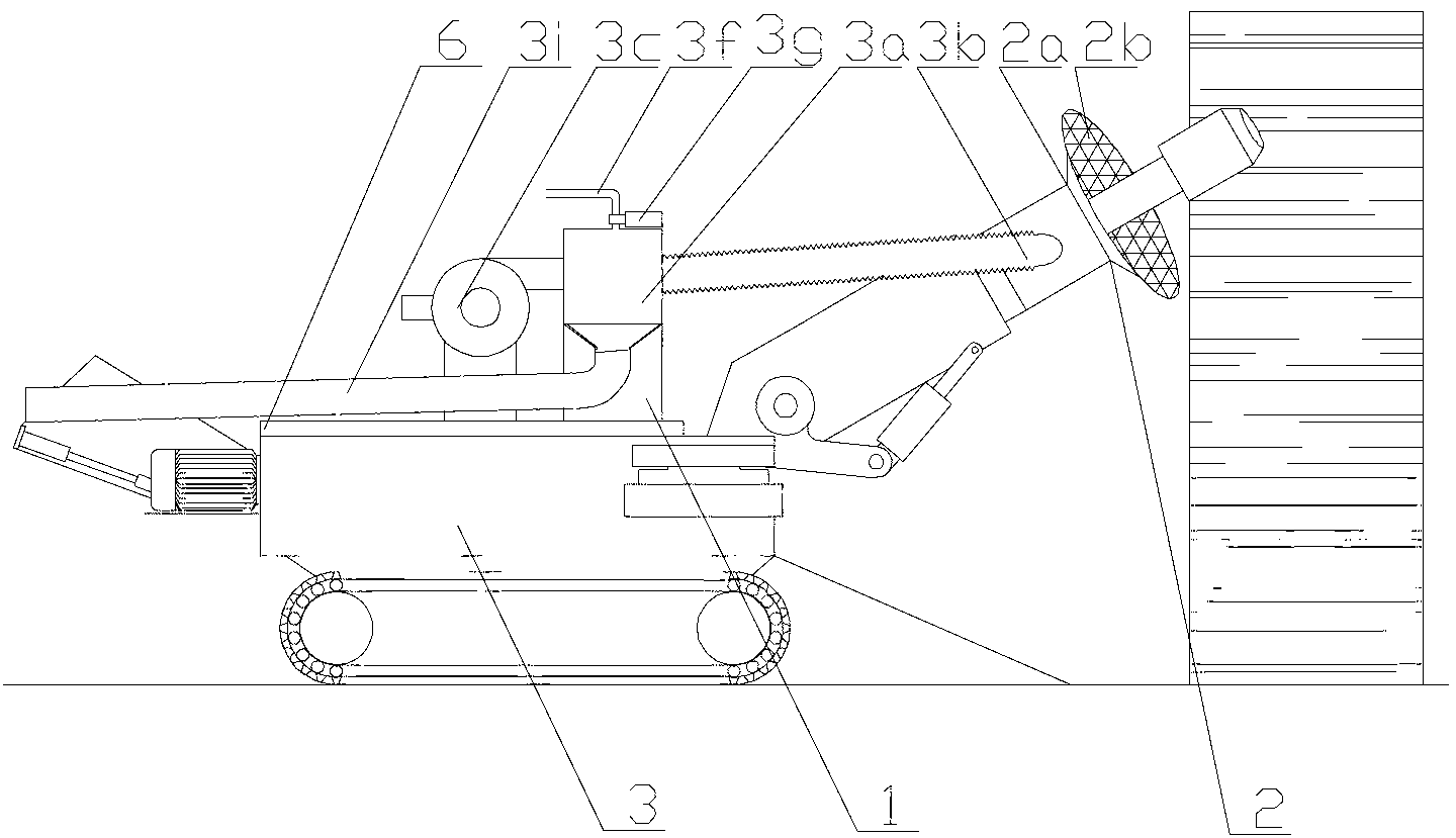 Dust fall system for cantilever type heading machine