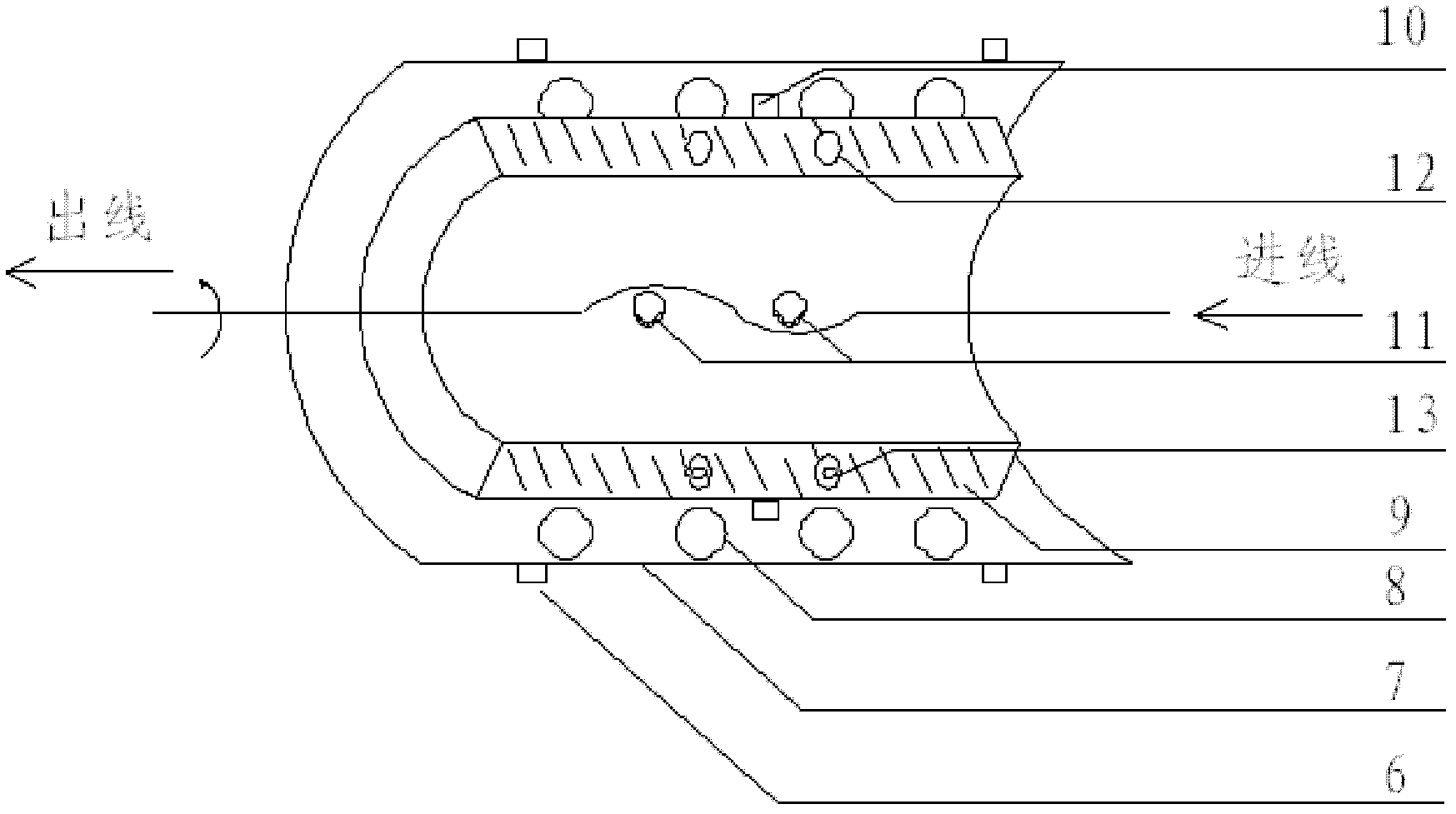 Untwisting drawing device