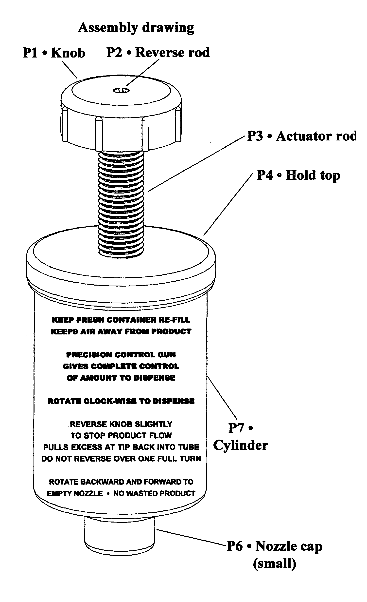 Dispenser for highly viscous liquids and pastes