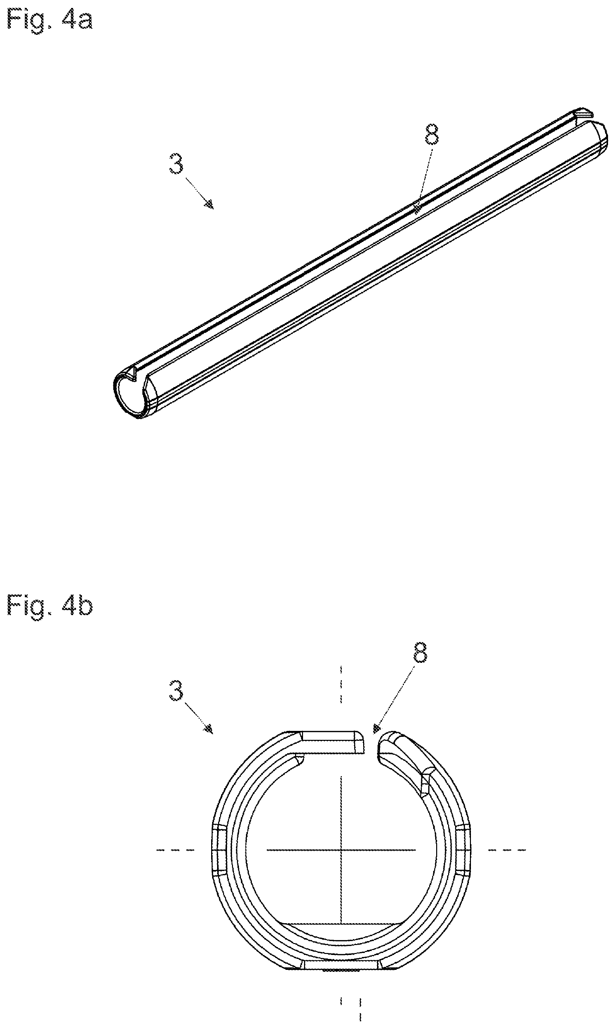 Actuating arm drive with spring guide