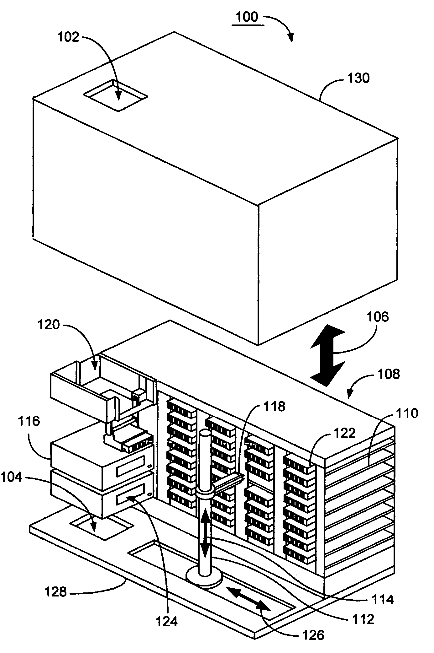 Storage media transferring method and apparatus within a multi-unit storage apparatus