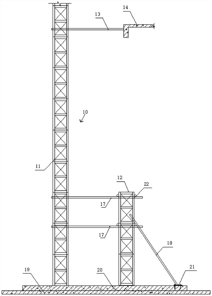 Construction elevator auxiliary supporting device