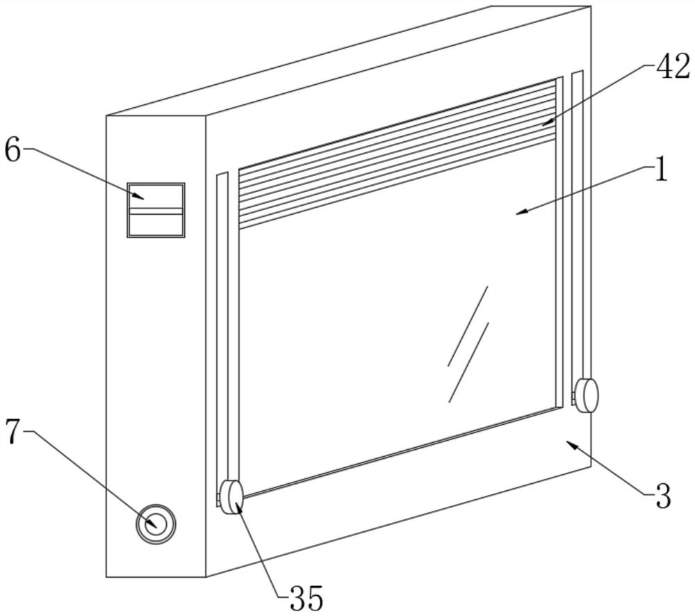 Pulling curtain type hollow glass