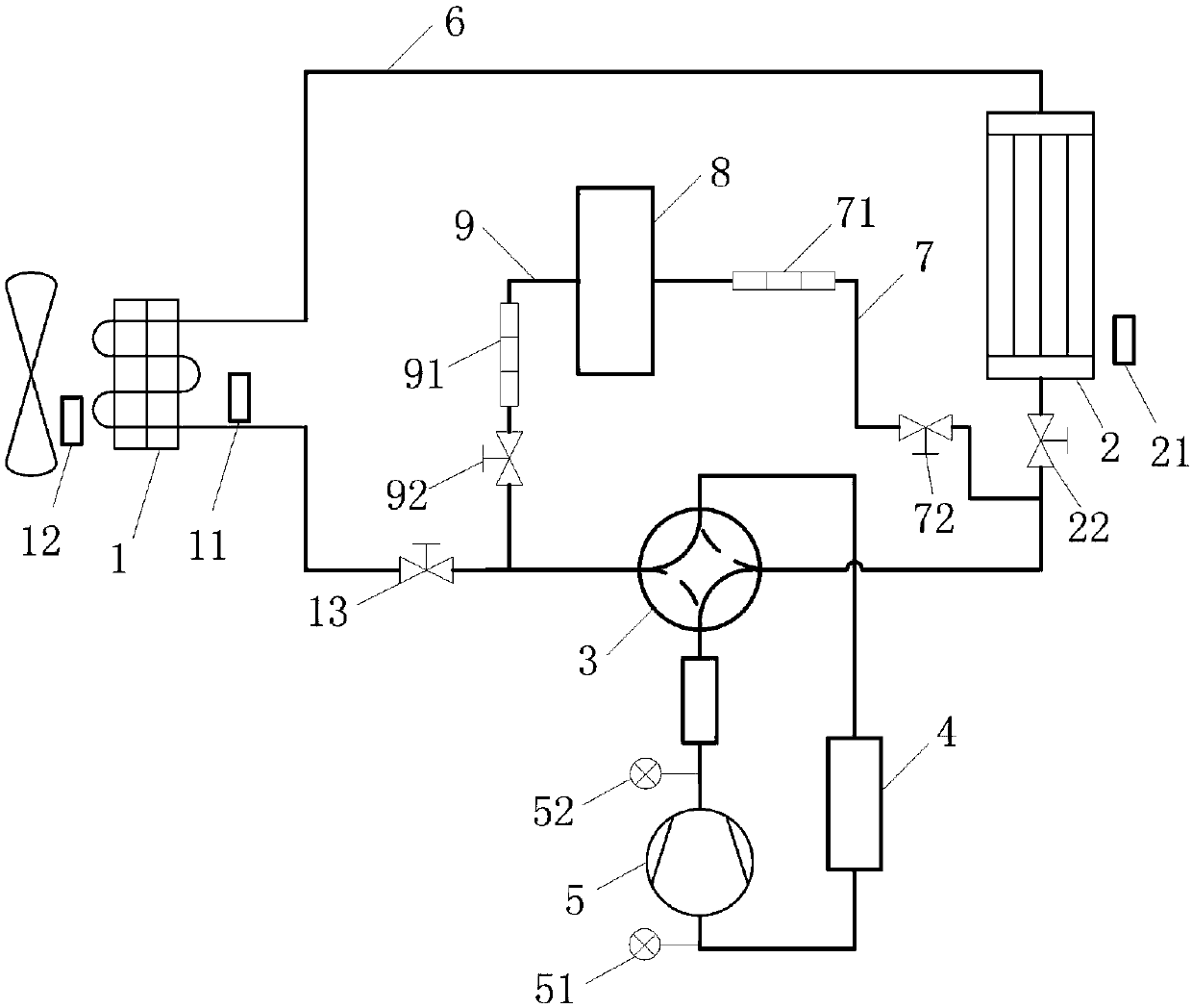 Air conditioner refrigerant system, refrigerant leakage detection method and air conditioner