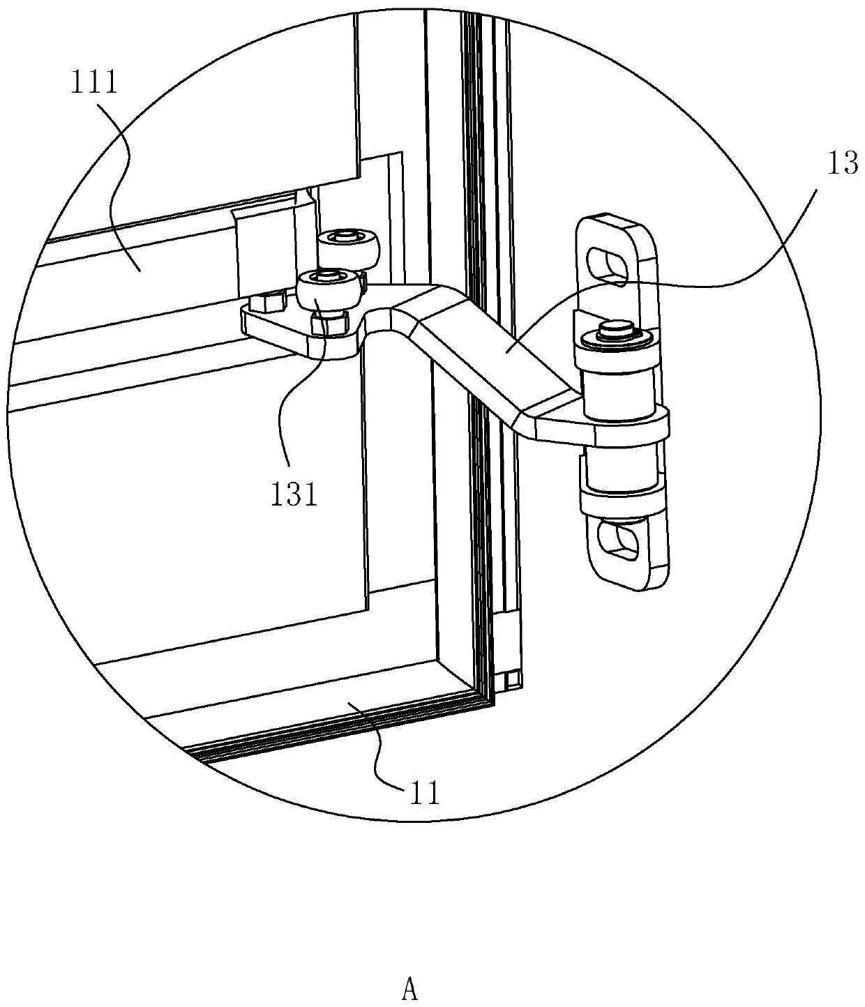 Guide-column-free sliding plug door mechanism