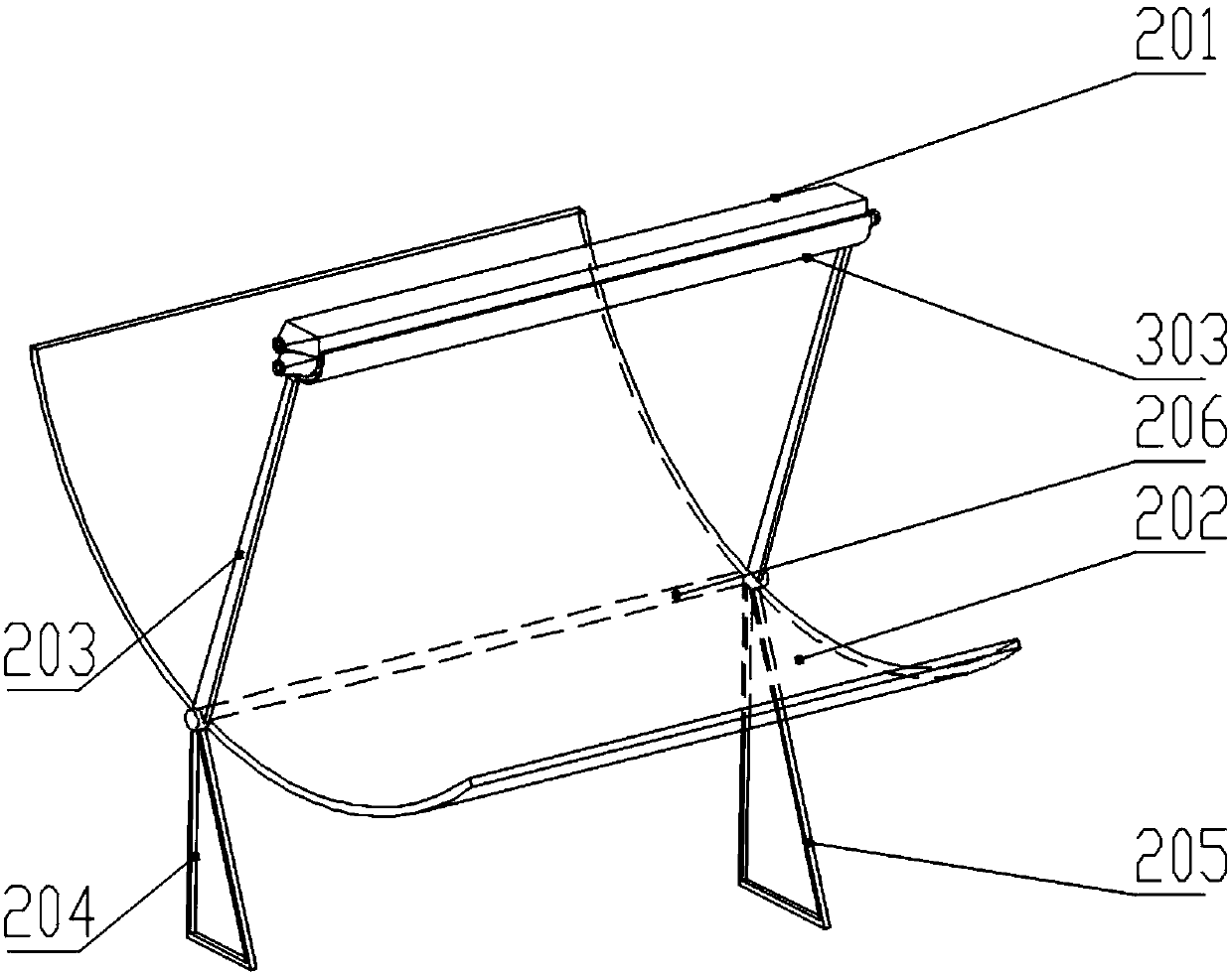 Slot-type solar sea water desalination device based on membrane distillation