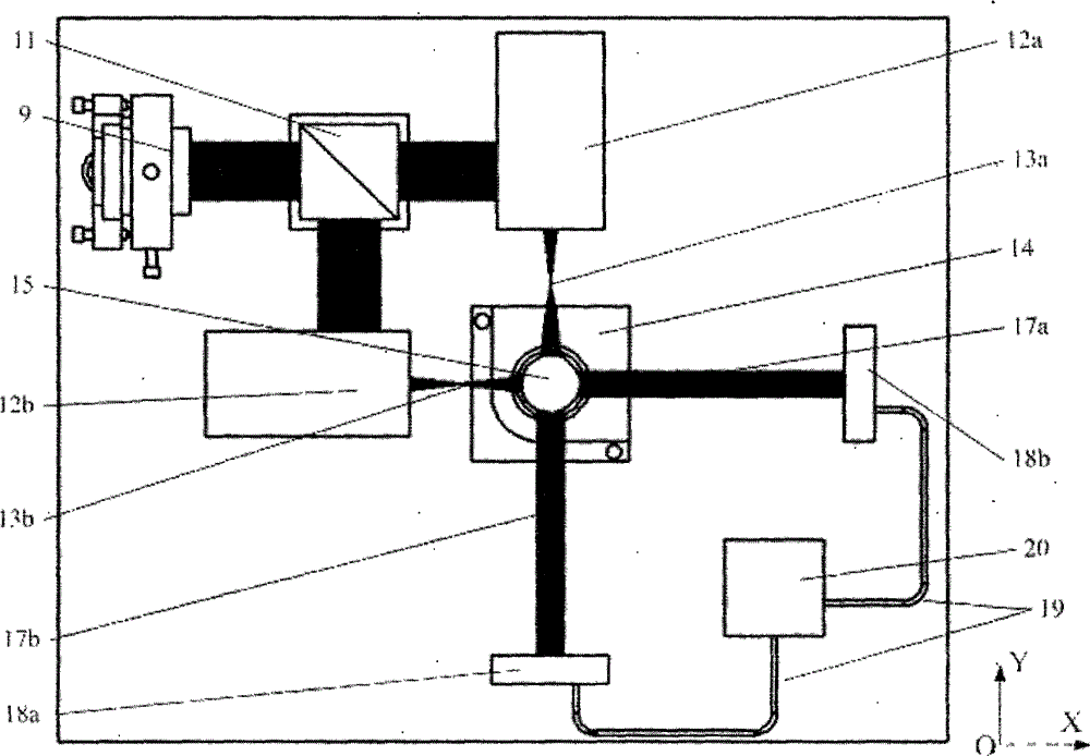 Orthogonal optical path two-dimensional micro-focus collimation and three-dimensional coordinate sensor