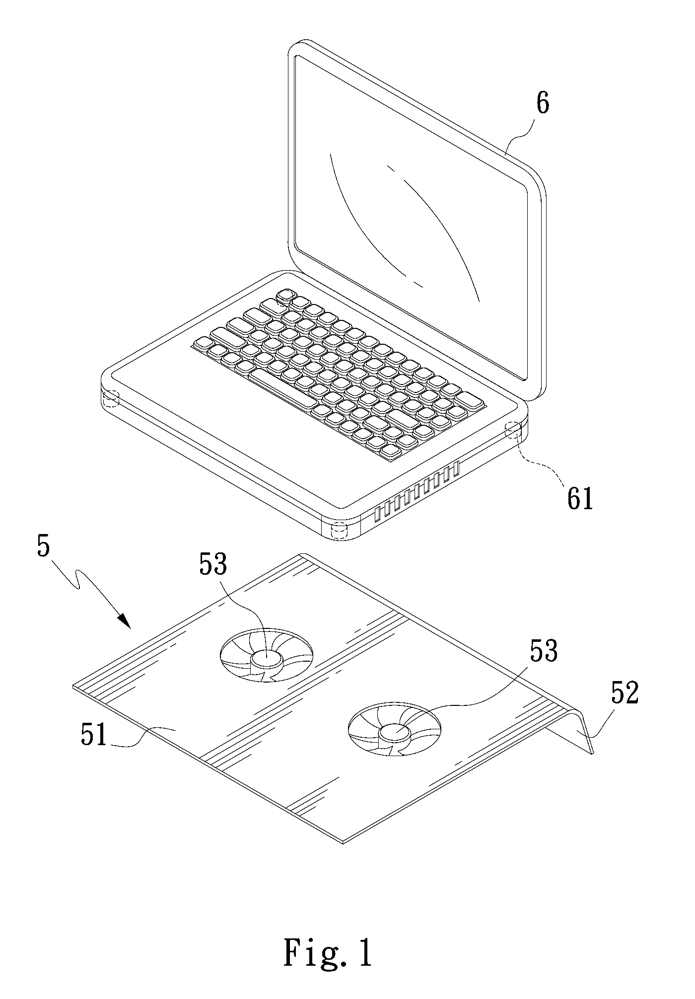Heat dissipating pad structure for notebook computer