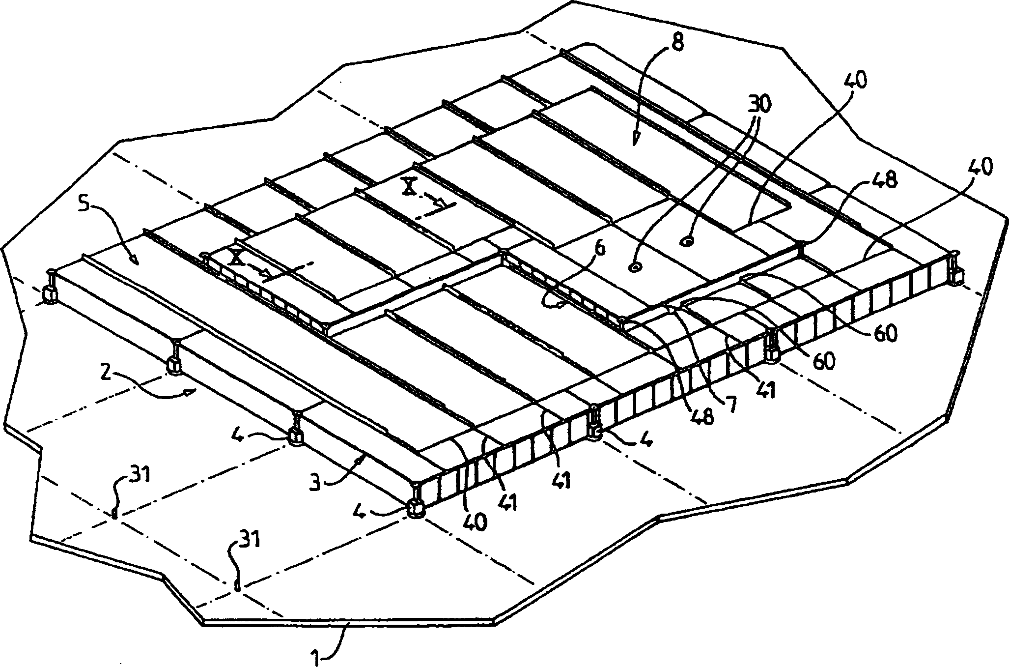 Sealed, thermally insulated tank incorporated into the load-bearing structure of a ship