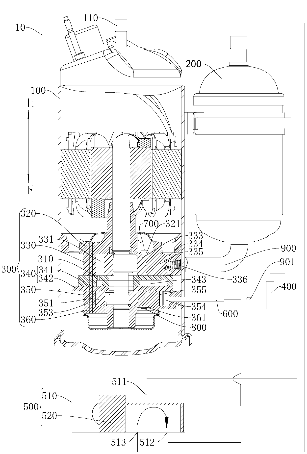 Rotary compressor and heat exchange system therewith