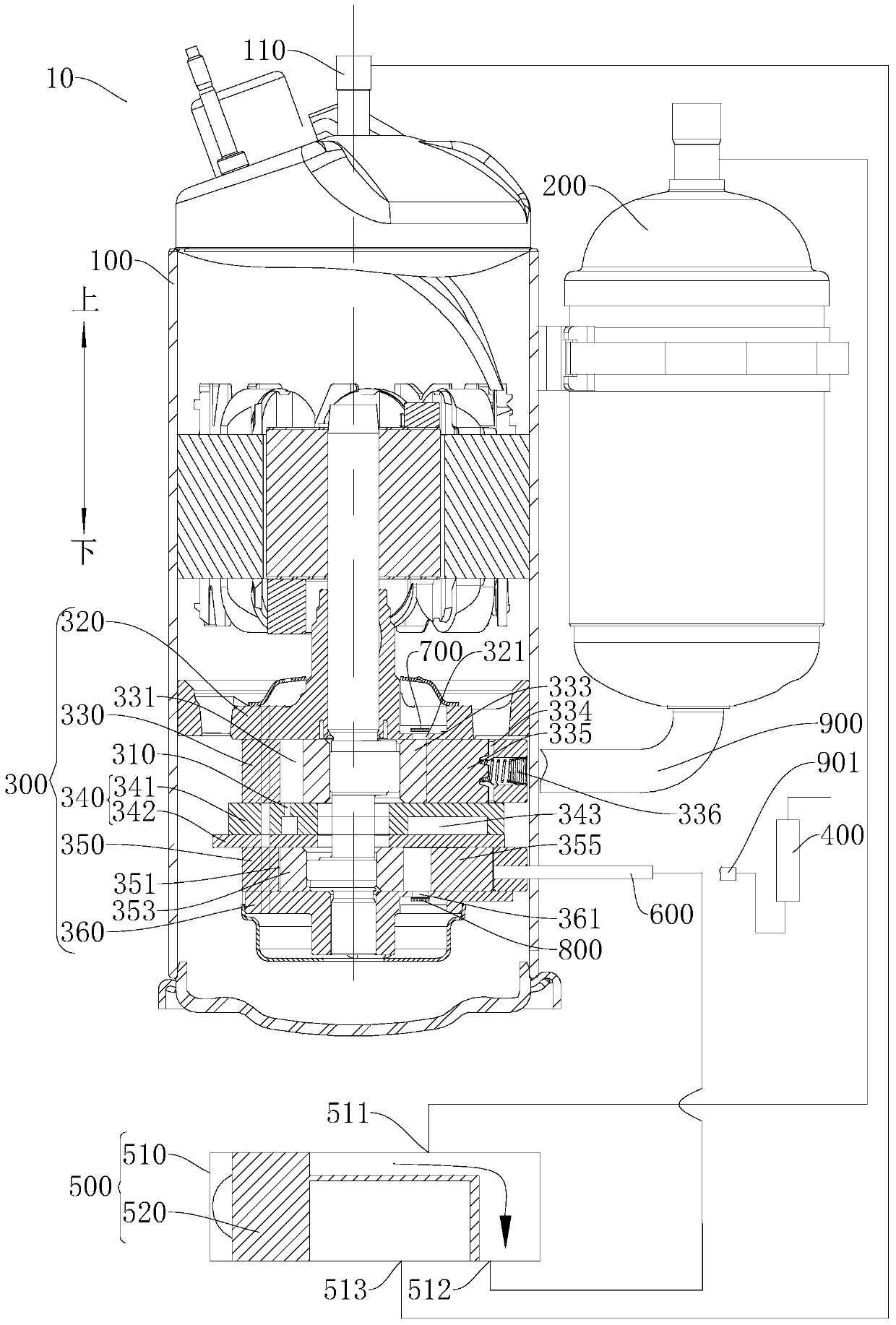 Rotary compressor and heat exchange system therewith