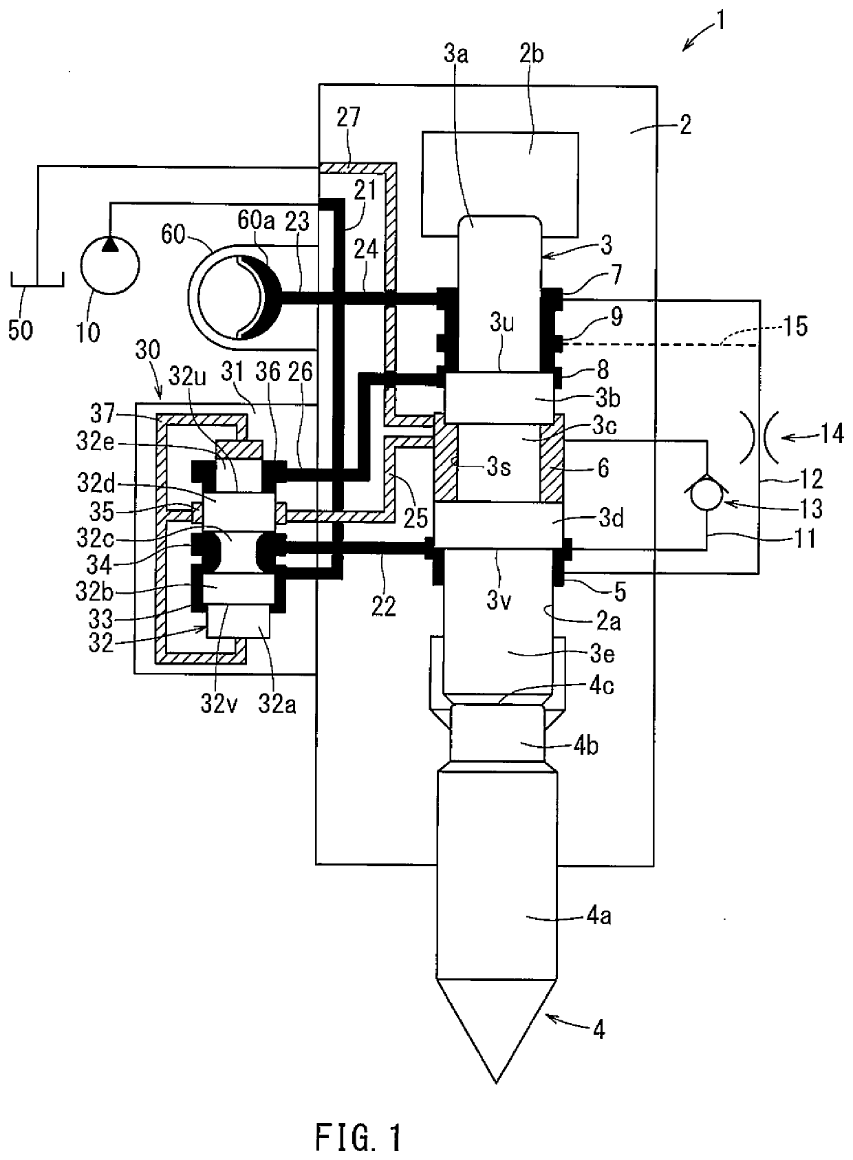 Fluiid pressure striking device