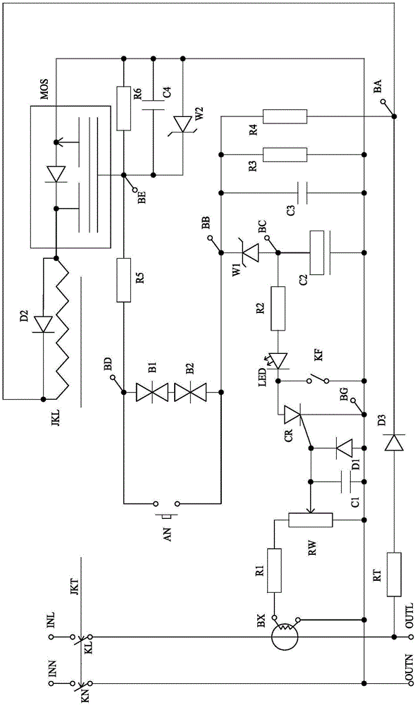 Multifunctional waiting power head broken circuit control device