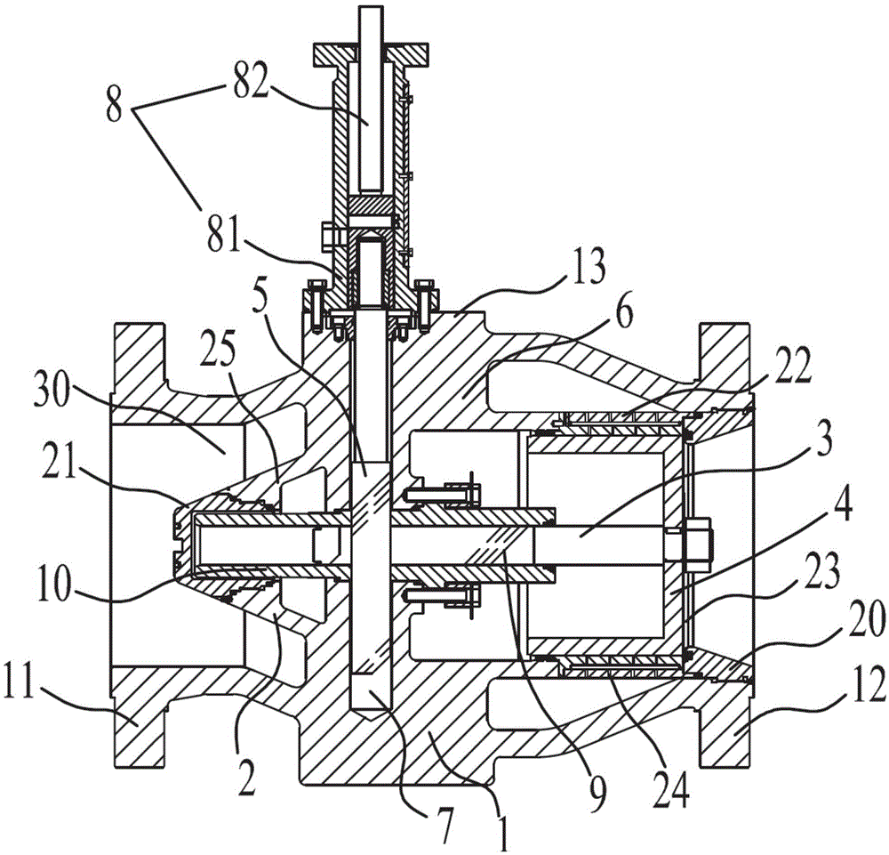 Axial-flow type control valve