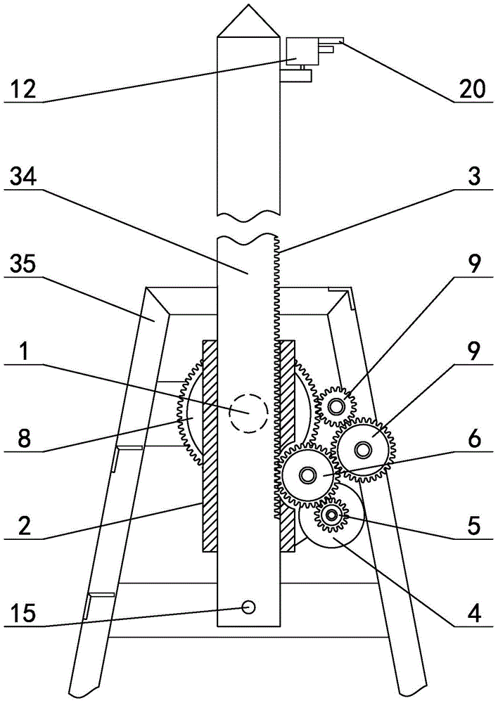 Cylindrical mast lifting device and method