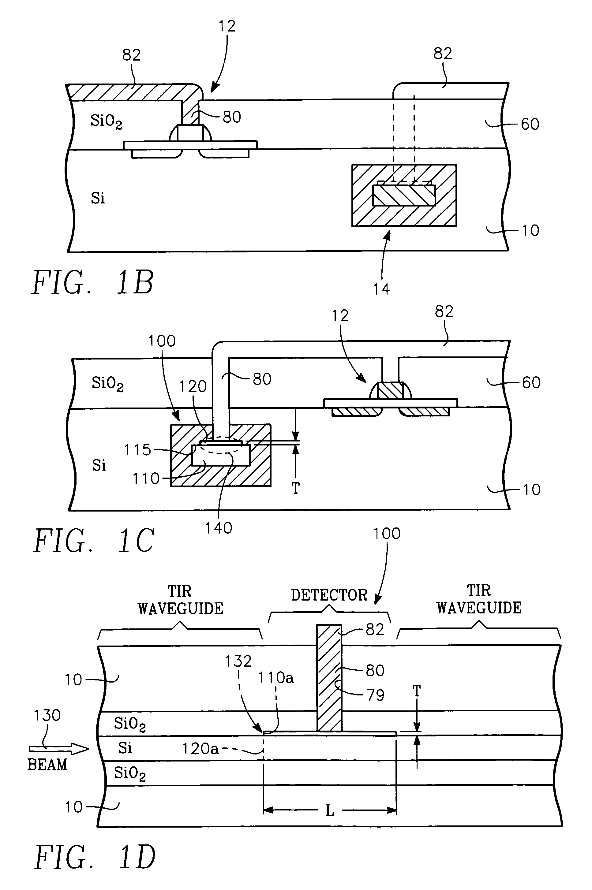 Planar integrated circuit including a plasmon waveguide-fed Schottky barrier detector and transistors connected therewith