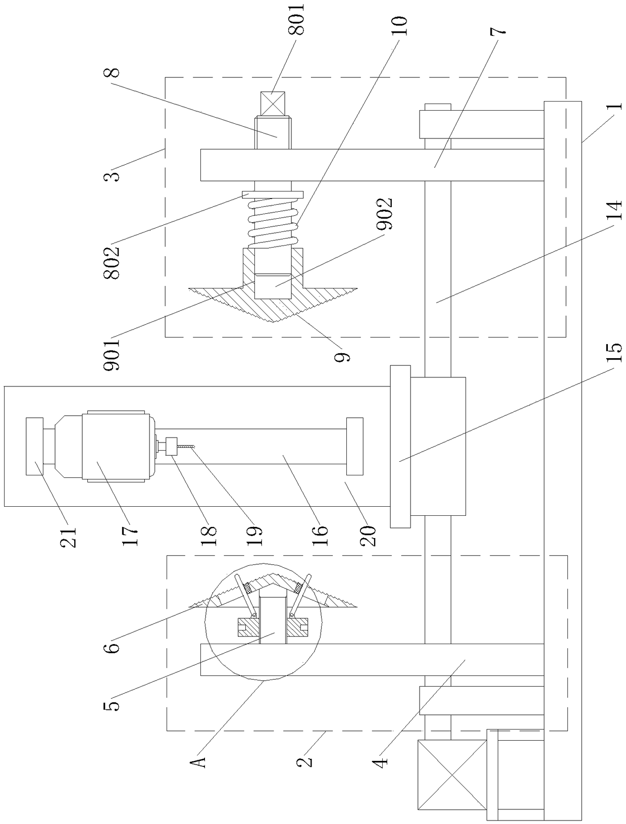 Small electric tapping machine for positioning flanges