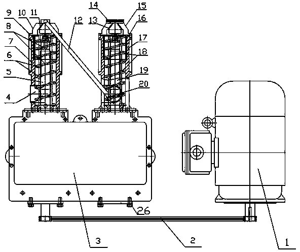 Backflow pressurized self-cooking straight-bar rice noodle extrusion discharging machine