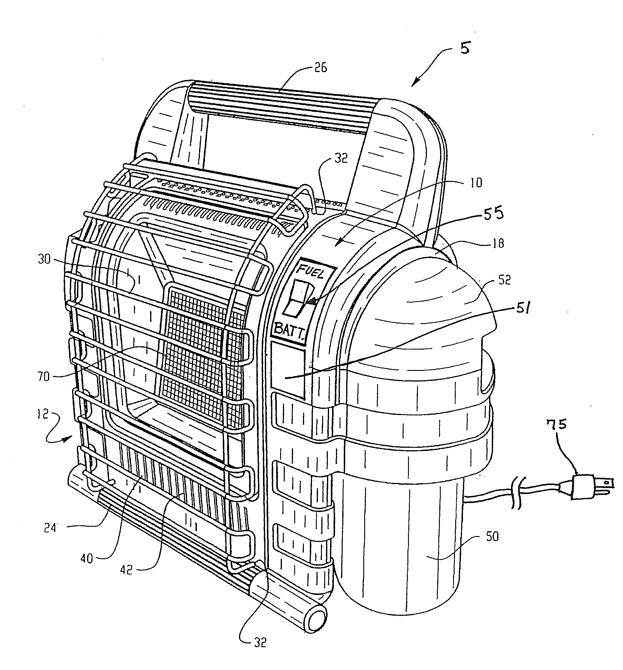 Heat and/or Light Producing Unit Powered by a Lithium Secondary Cell Battery with High Charge and Discharge Rate Capability