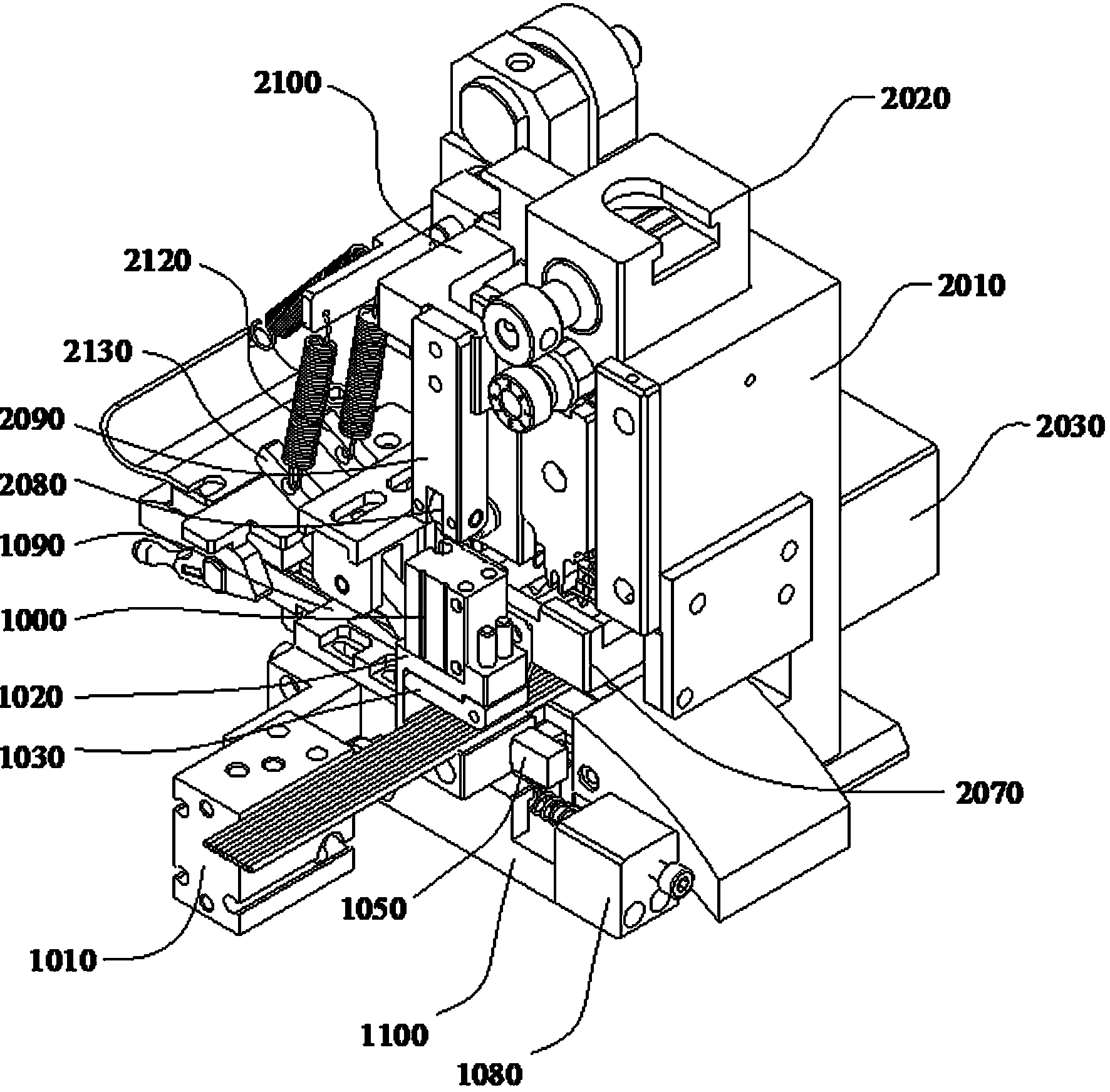 Flat cable crimping die