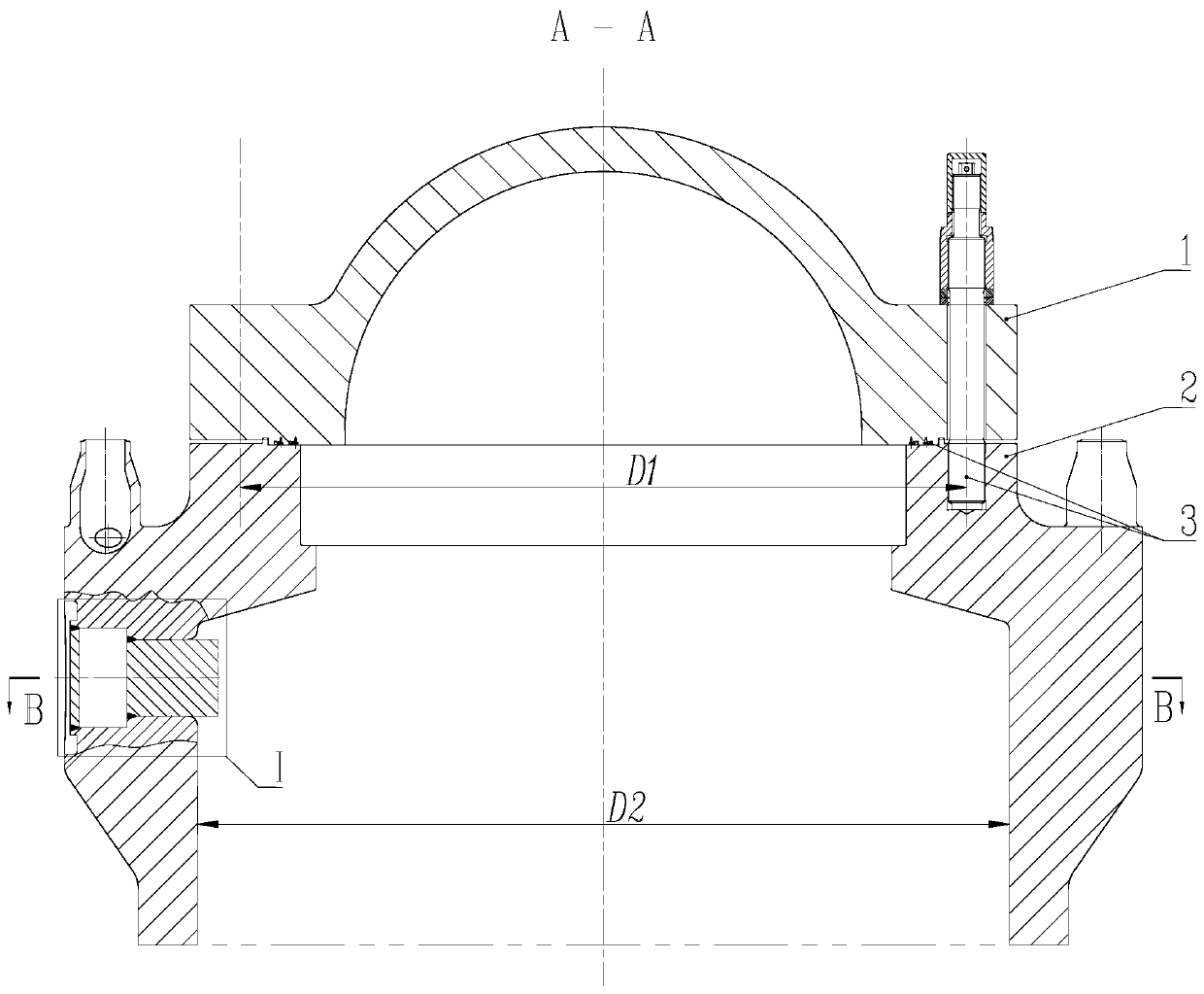 Reverse flange structure of reactor pressure vessel with integrated steam channel