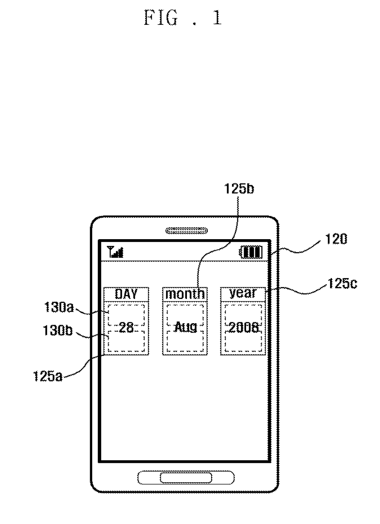 Electronic device having touch screen and method for changing data displayed on the touch screen