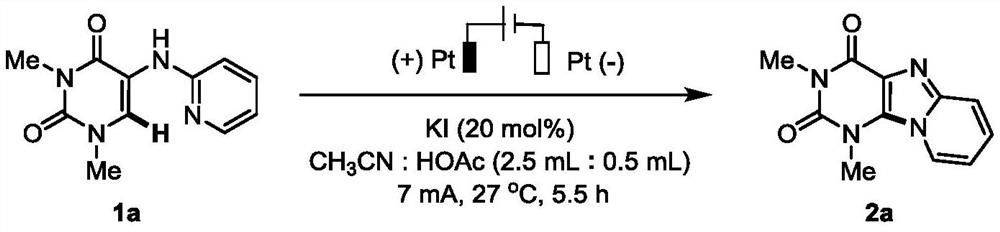 Method for synthesizing polysubstituted pyrido [1, 2-e] purine compound through electrochemical dehydrogenation coupling