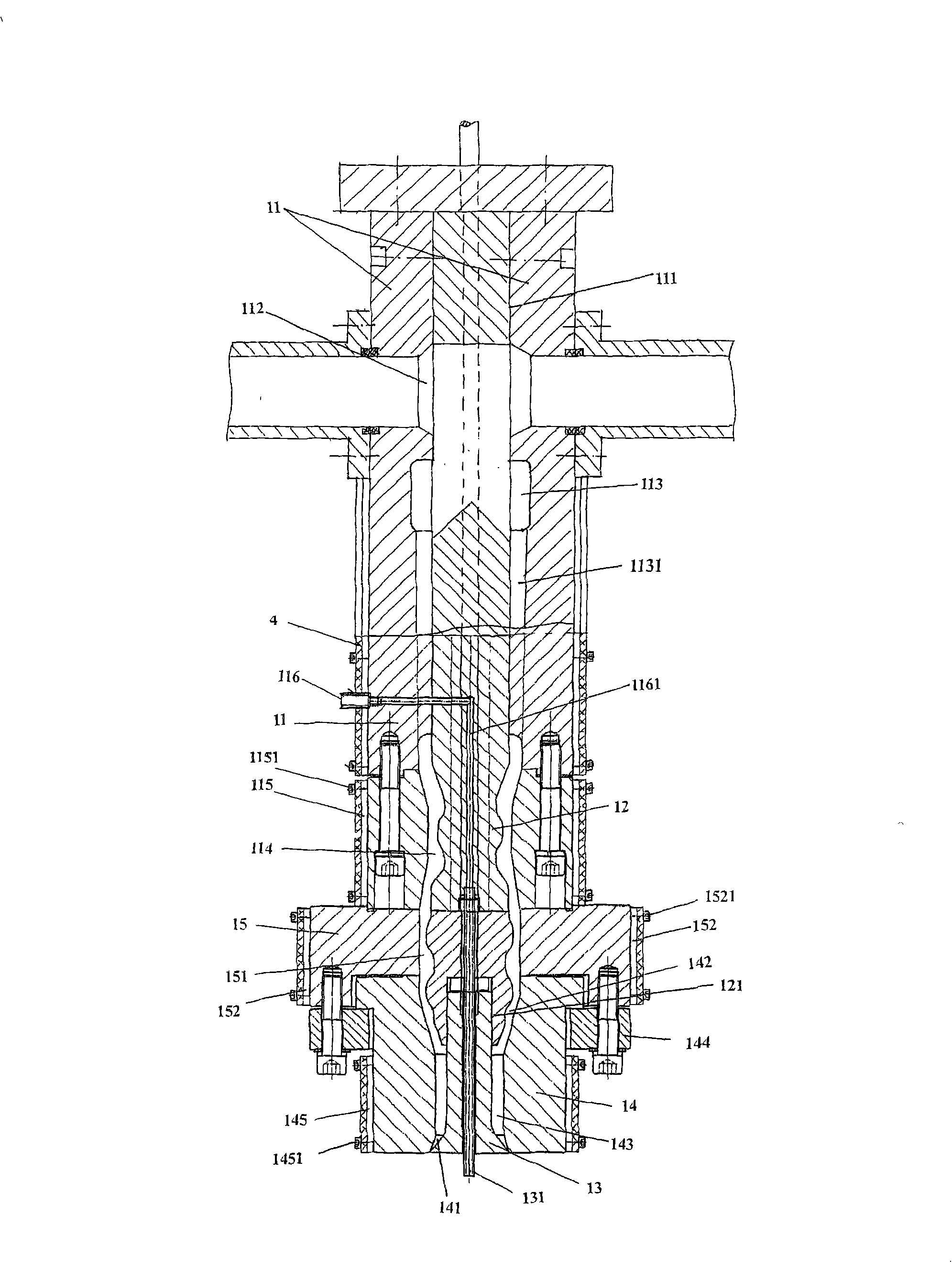 Flat parsion shaping mechanism of plastic hollow shaping device