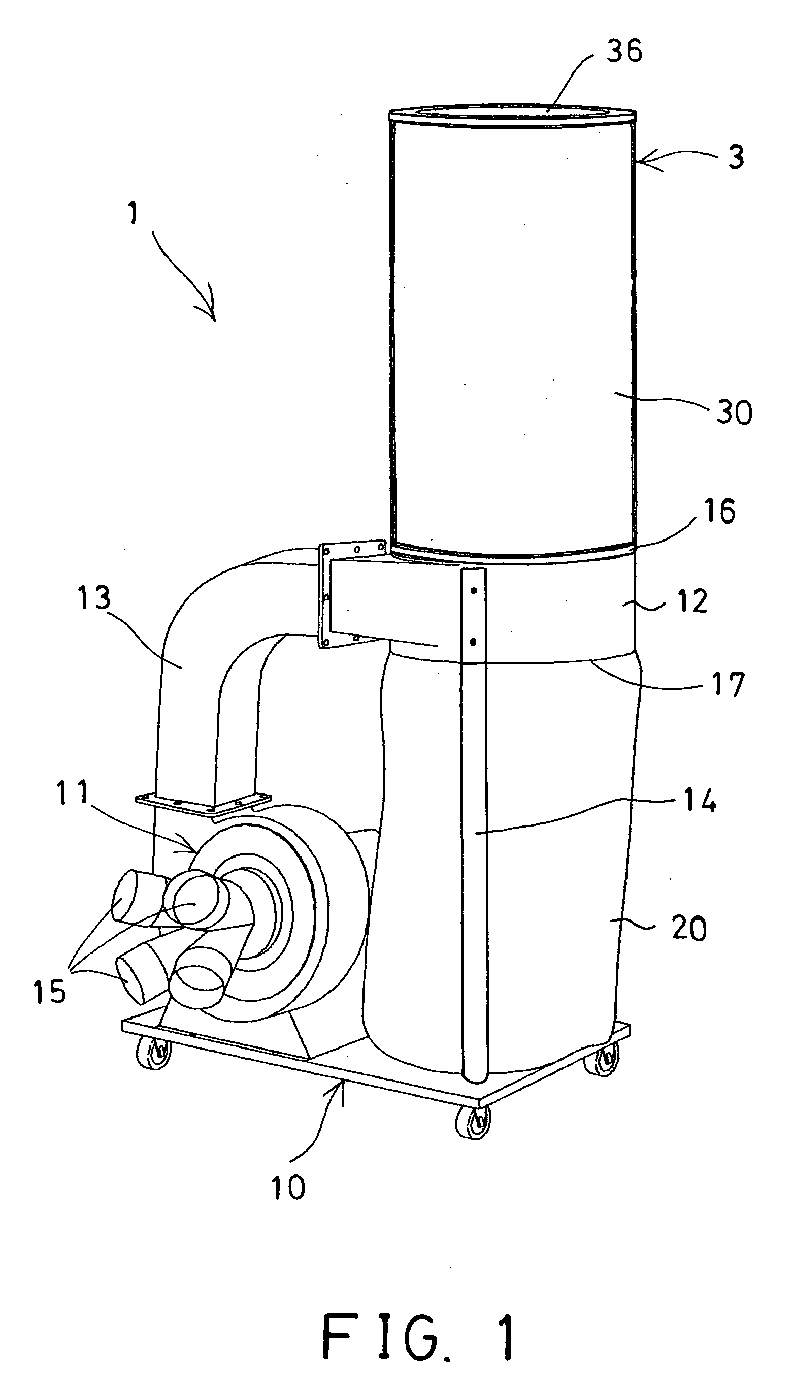 Dust removing device for dust collector