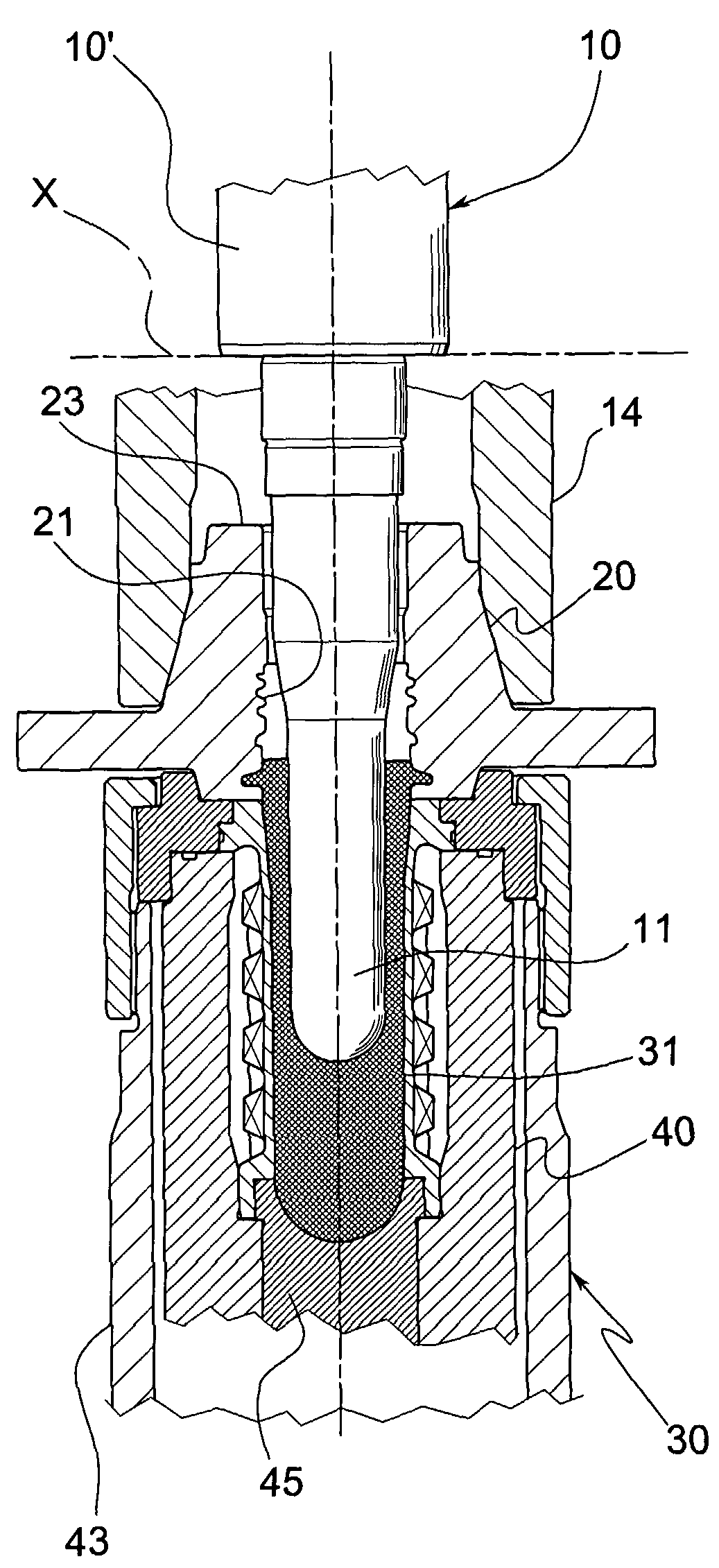 Method and group for the compression molding of preforms for containers in polymeric material
