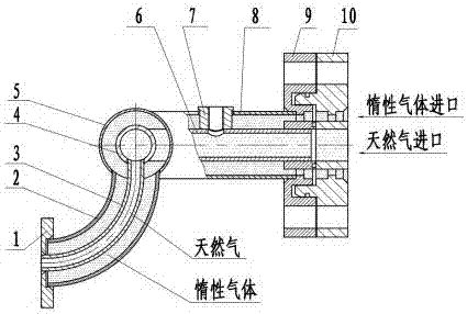 Ship gas engine double-wall pipe
