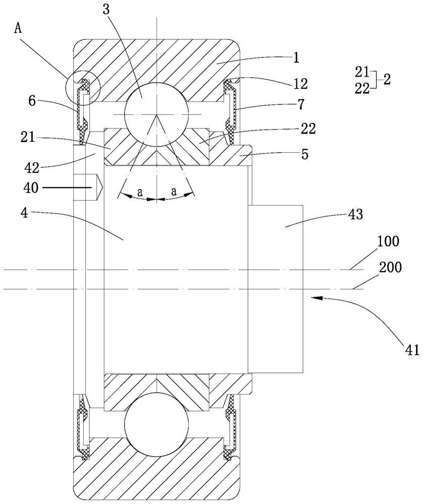 Roller bearing with adjustable rotating center