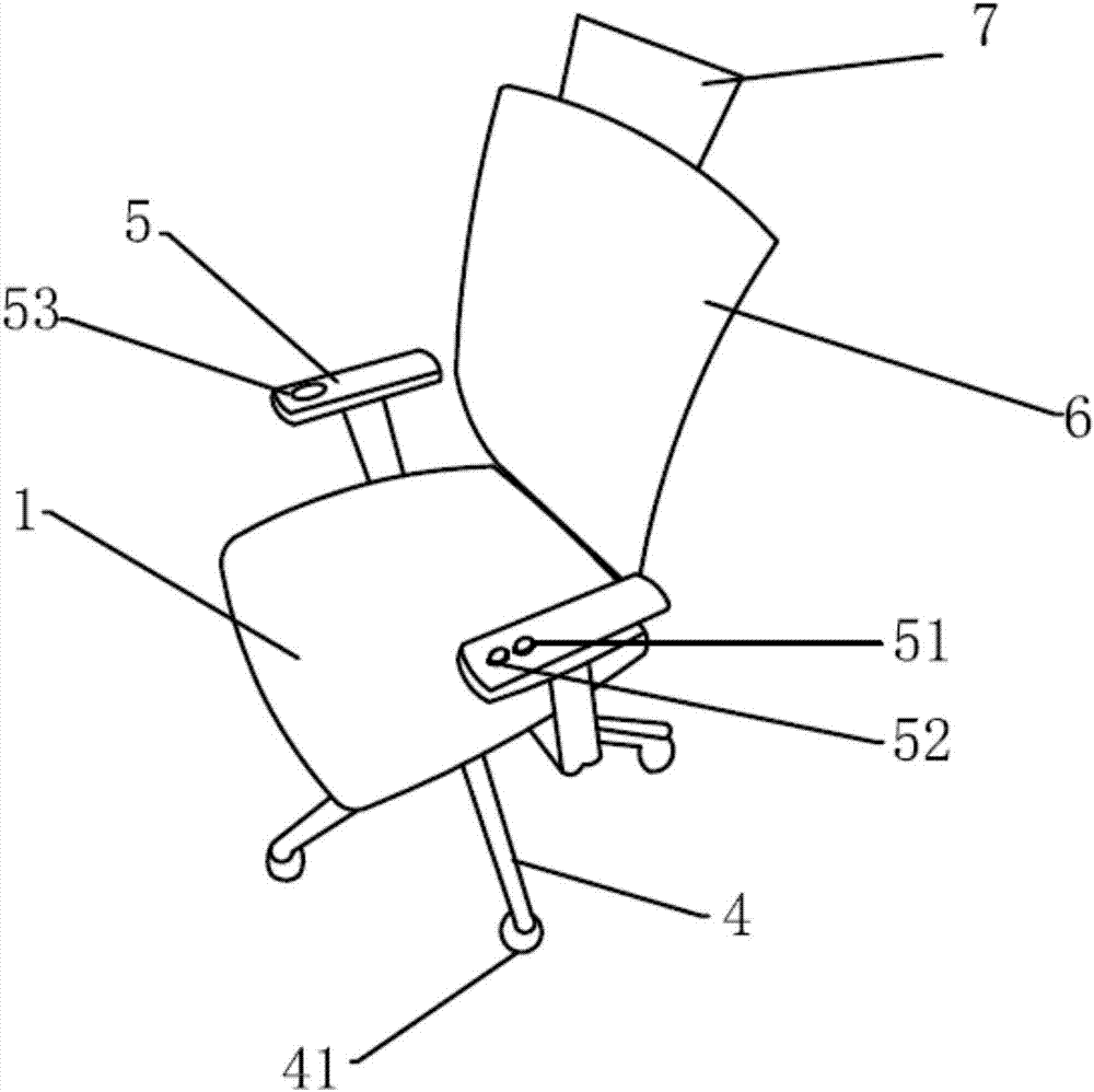 Office chair with automatically adjustable height