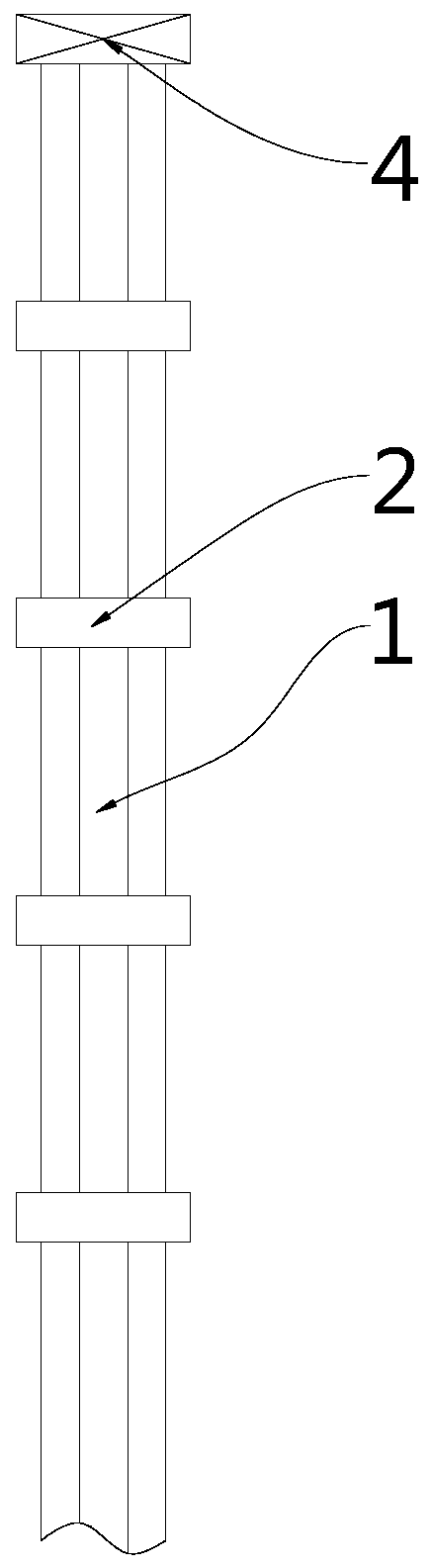 Three-lamp pole connection structure with regular triangular distribution
