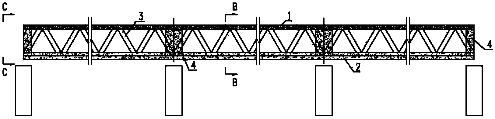 Deck-type triangular truss steel joist bond beam