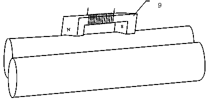 Detecting device and method based on magnetostrictive guide waves