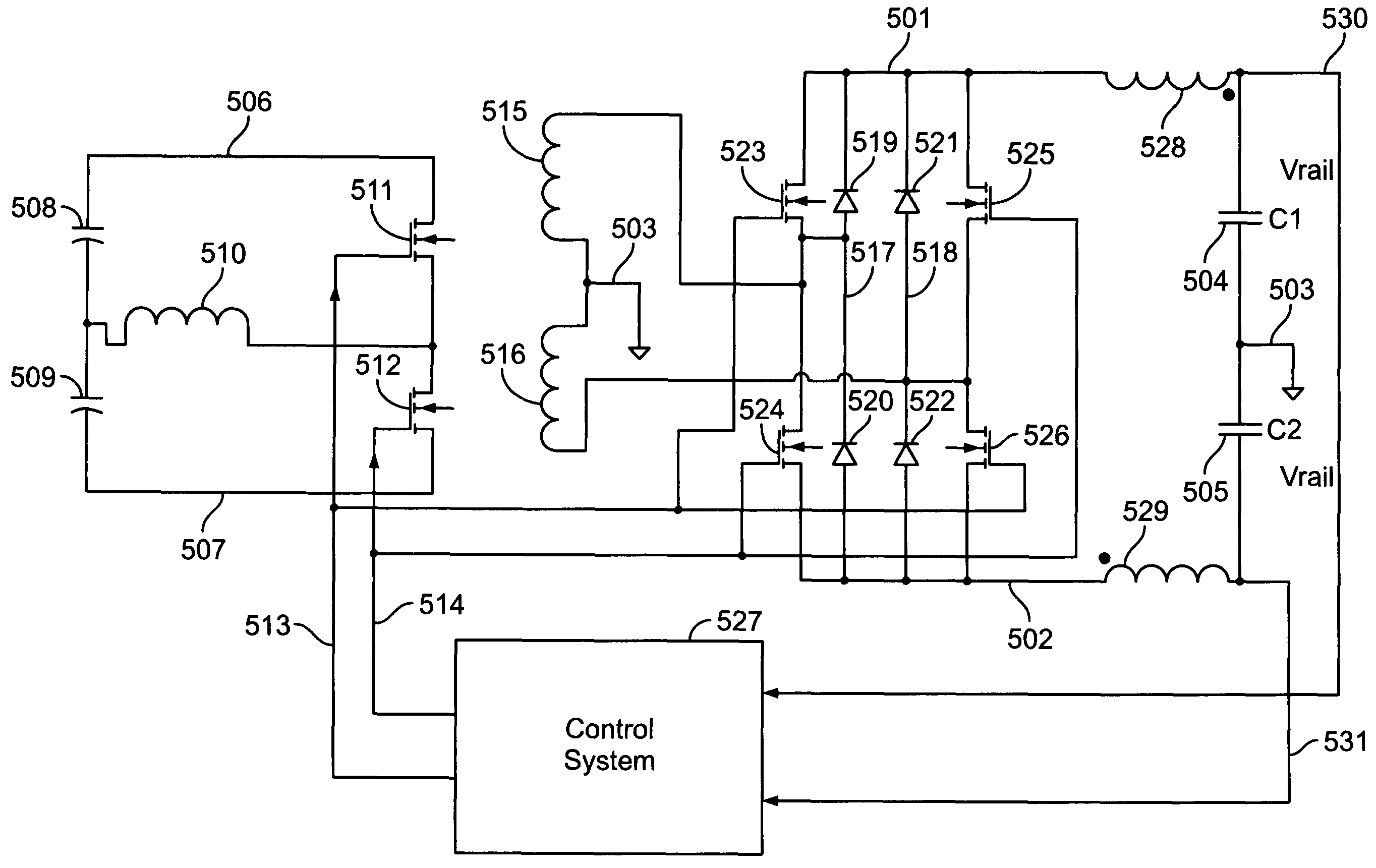 Method and apparatus for power converter for class D audio power amplifiers