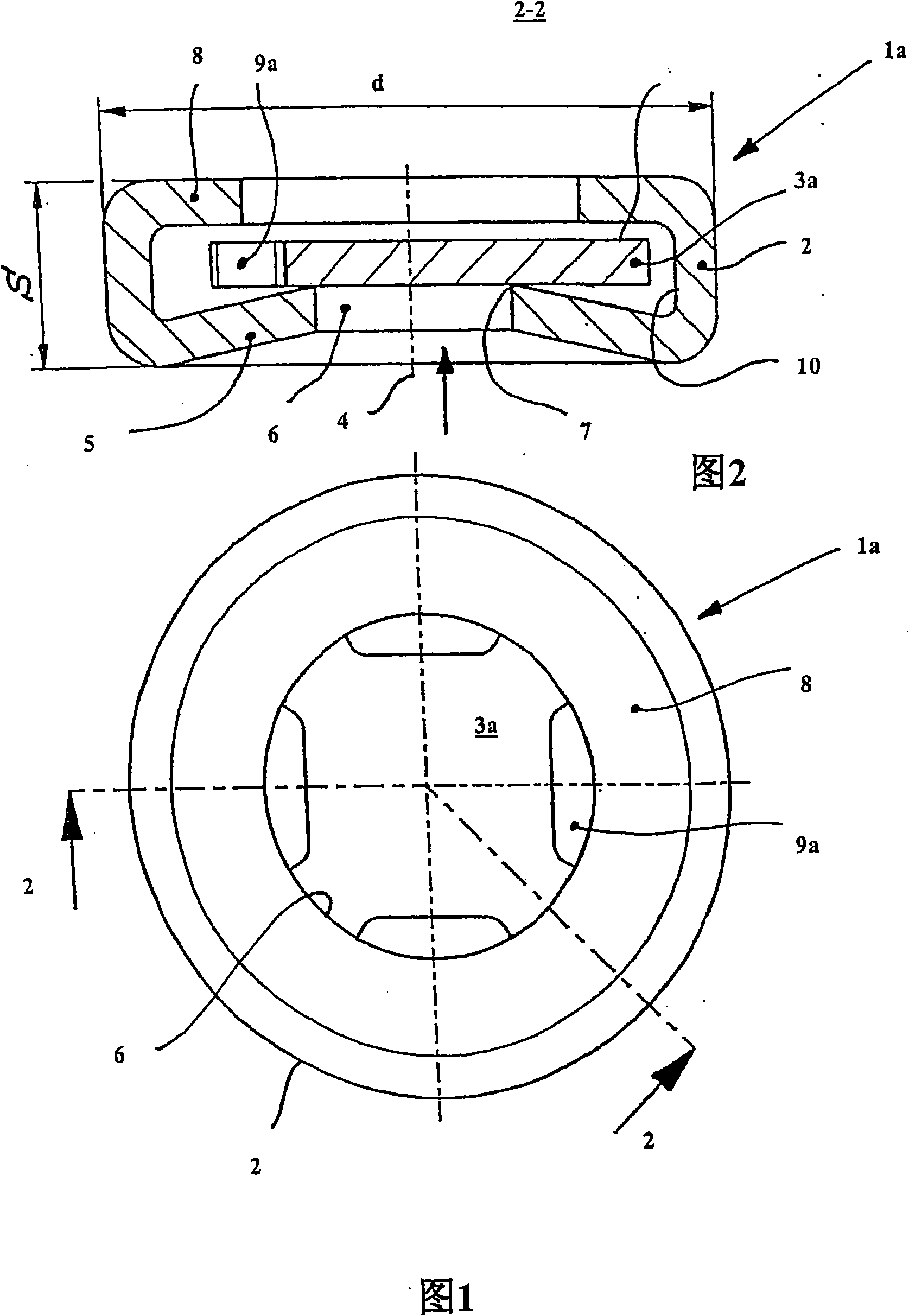 Plate valve for tensioining systems for traction means