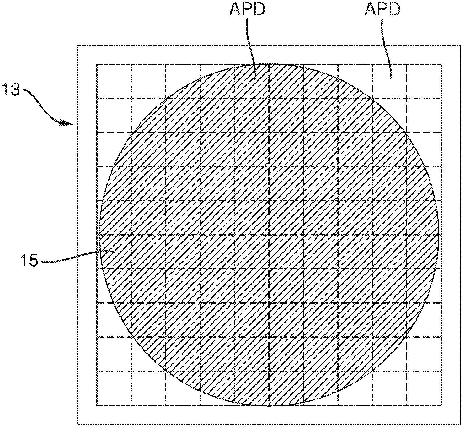 Radiometric measuring device for measuring a filling level or a density of a filling material