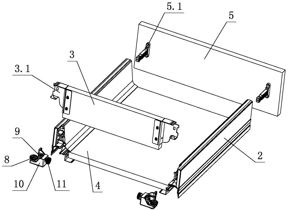 Limiting device for furniture drawers