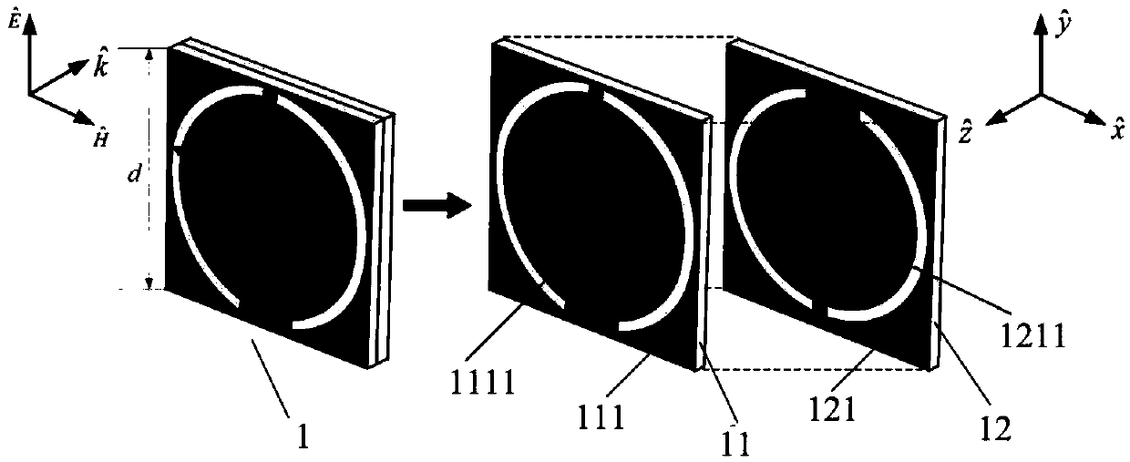 Multilayer metamaterial surface structure for multiband frequency-selective wave transmission angles