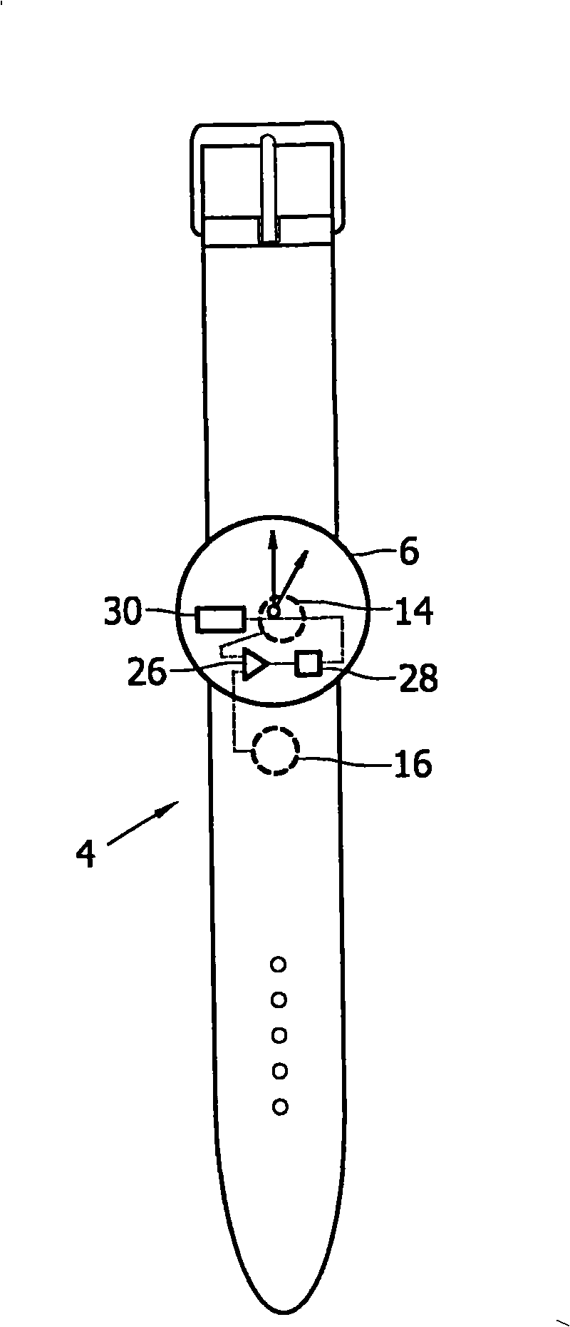Apparatus for monitoring a person's heart rate and/or heart rate variation and waist watch including the apparatus