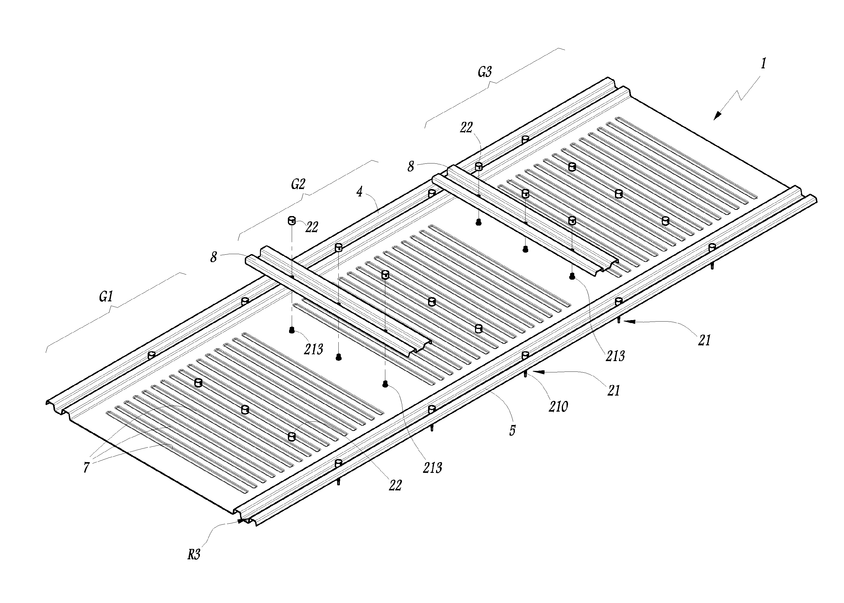 Device for covering a building structure and structure covered by such a device